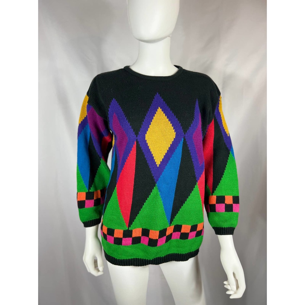 1980-90's Colorful Print Sweater